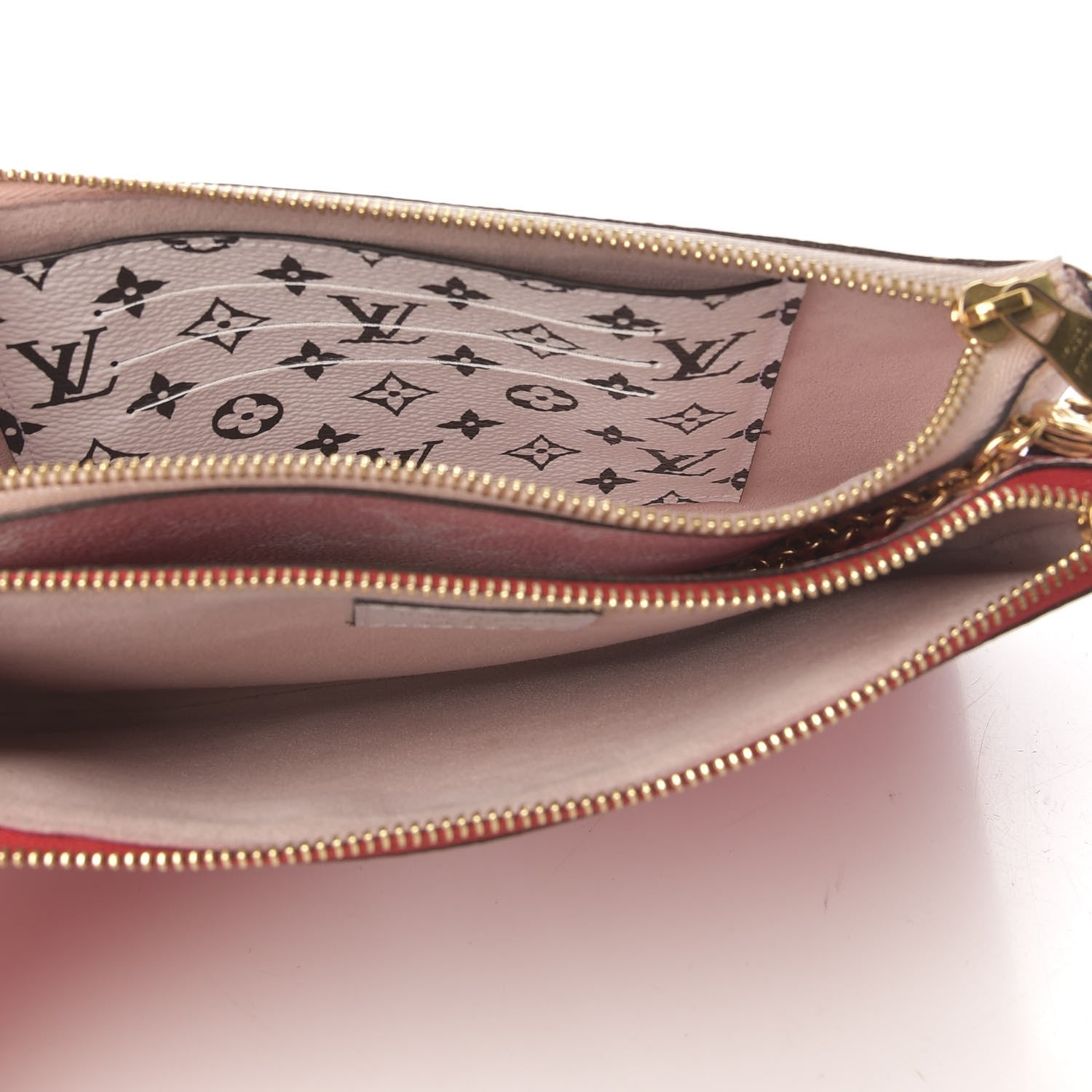 Louis Vuitton Monogram Giant Double Zip Pochette Rouge 7 of 9