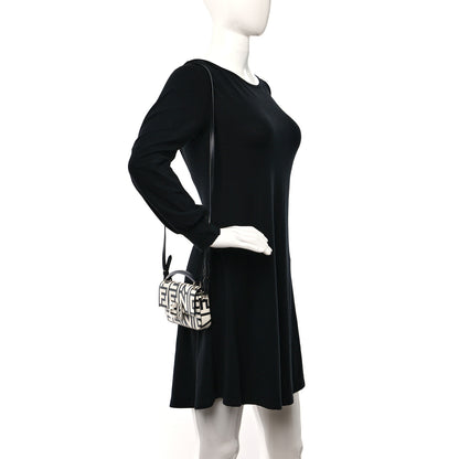 Fendi X MARC JACOBS Nappa Vitello King Logo Print Phone Baguette White Black 2 of 8