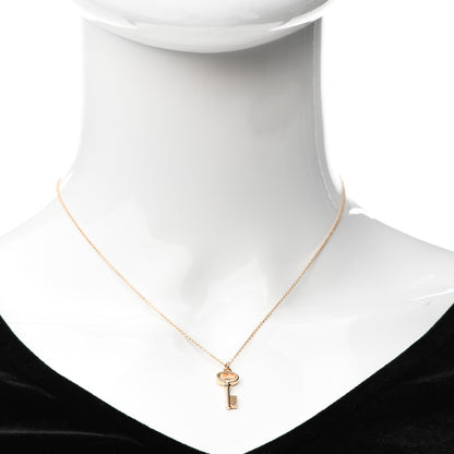 Tiffany 18K Rose Gold Mini Key Pendant Necklace 2 of 6