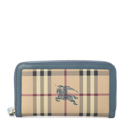 Burberry Haymarket Check Large Ziggy Zip Around Wallet Blue 1 of 5