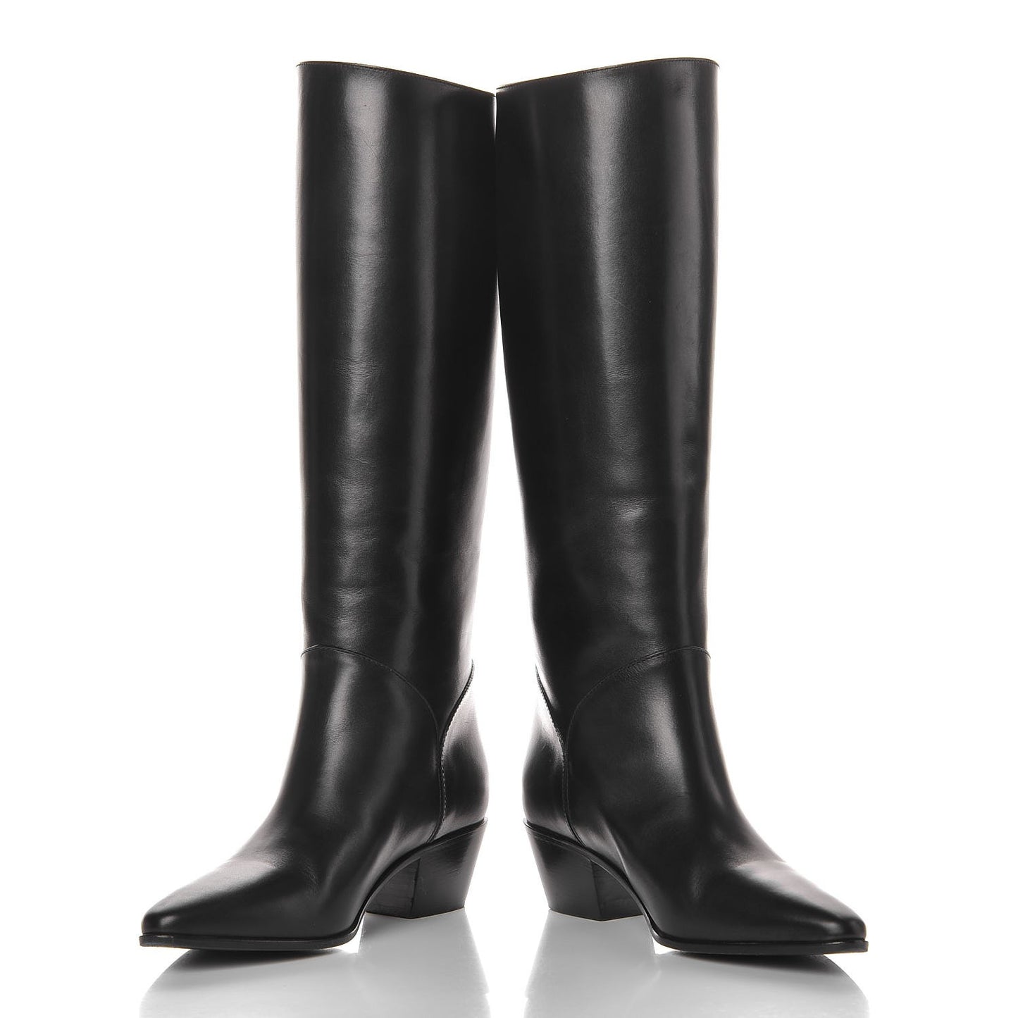 Calfskin Rock Long Boots 35.5 Black