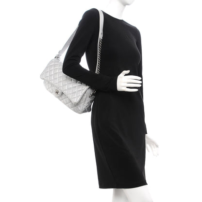 Chanel Metallic Calfskin Quilted Medium Casual Rock Flap Silver 2 of 15
