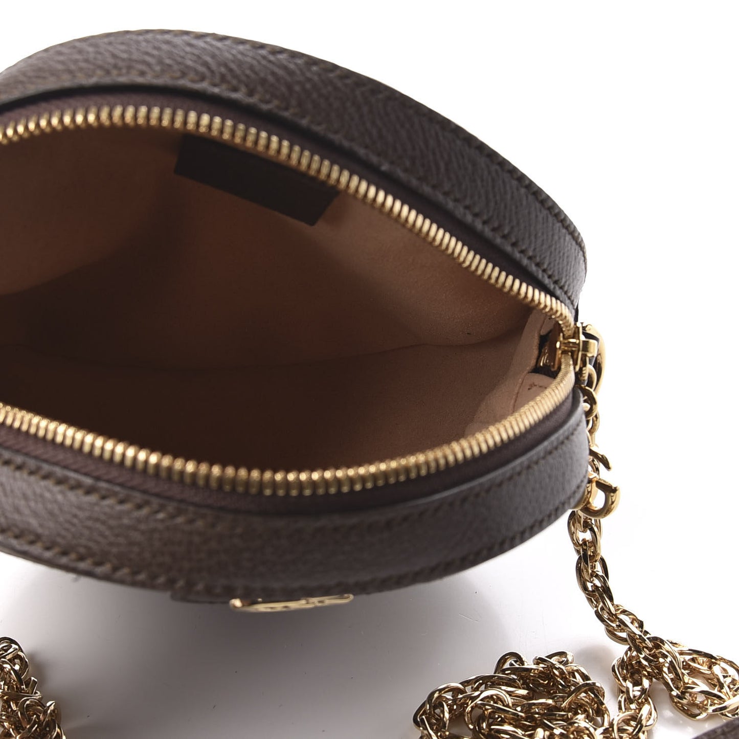 GG Supreme Monogram Web Mini Ophidia Round Shoulder Bag Brown