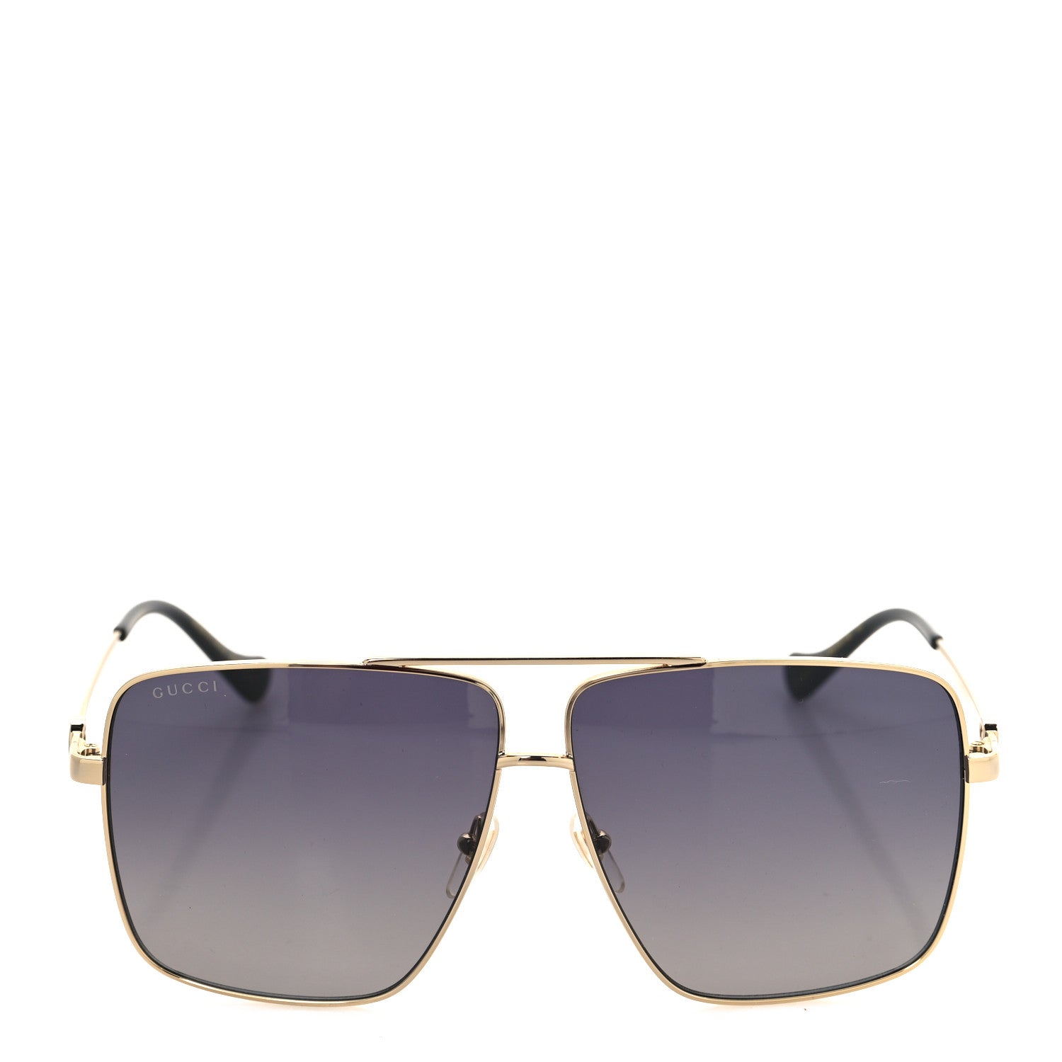 Gucci Metal Navigator Square Sunglasses GG1087S Gold Black 1797387