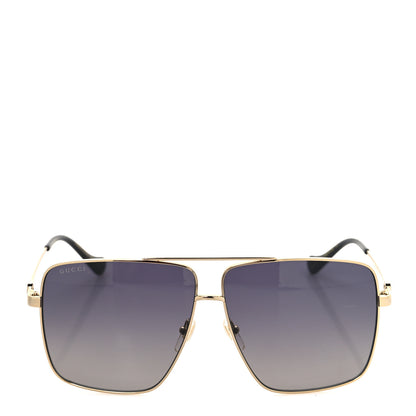 Gucci Metal Navigator Square Sunglasses GG1087S Gold Black 2 of 7