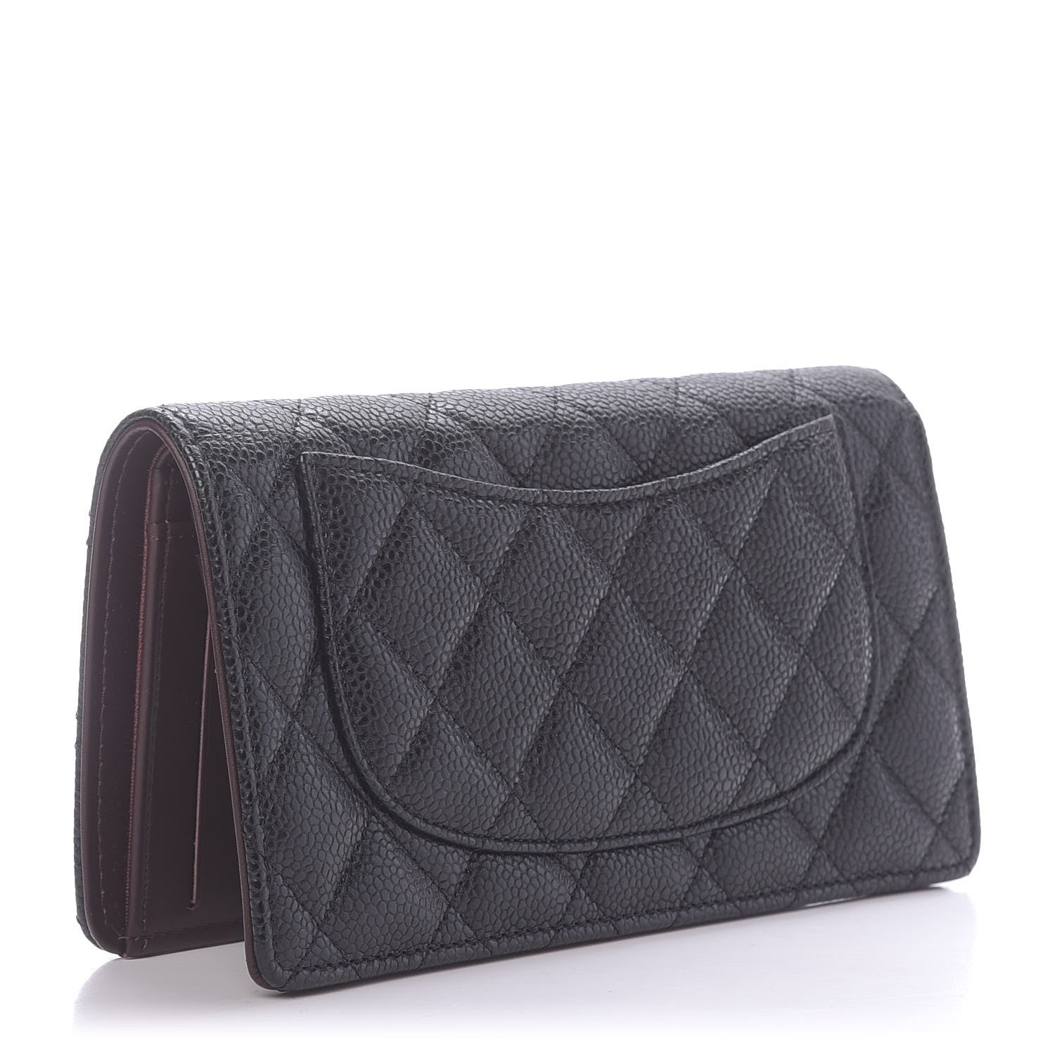 Chanel Caviar Quilted Yen Wallet Black 3 of 10
