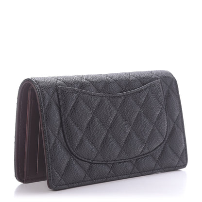 Chanel Caviar Quilted Yen Wallet Black 3 of 10