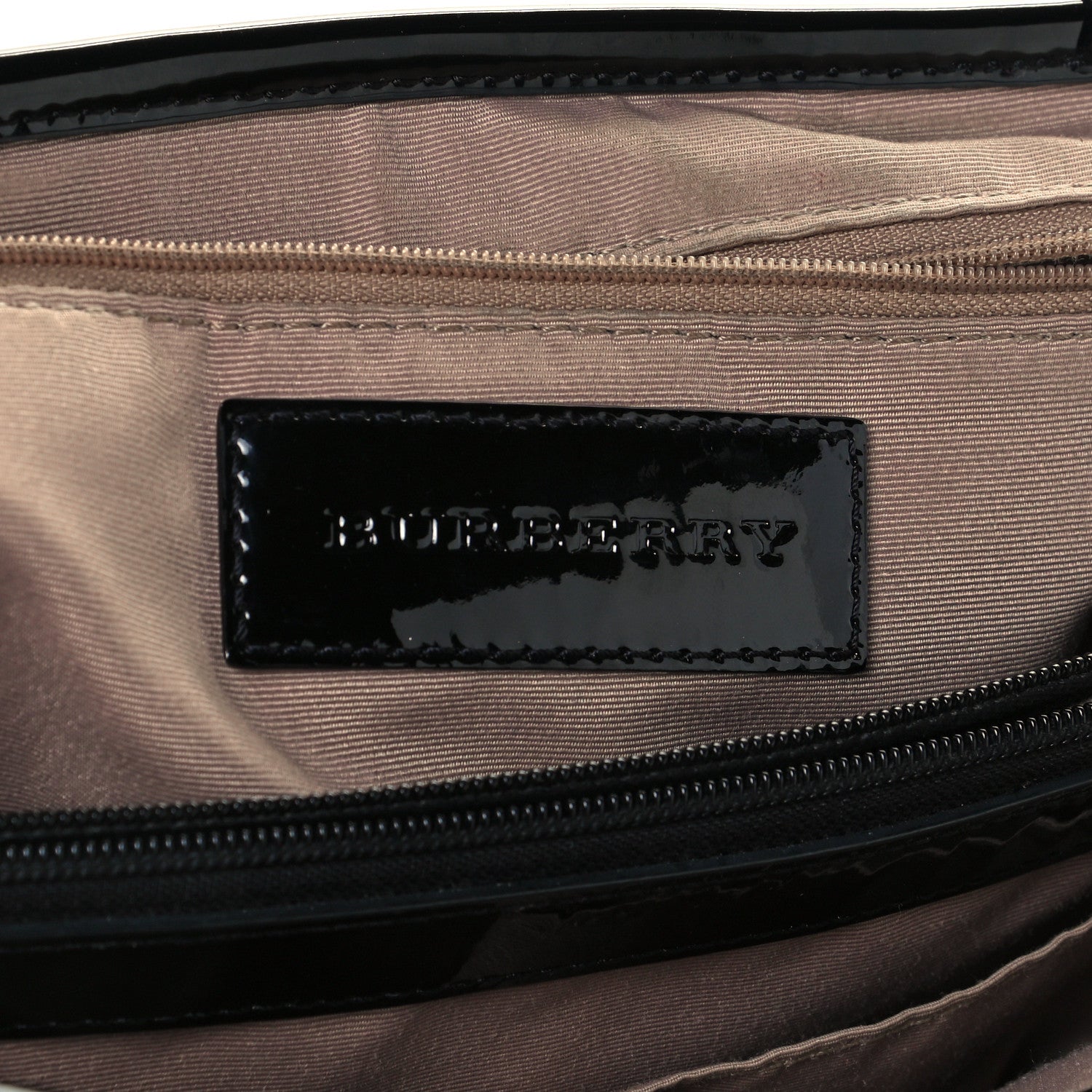 Burberry Patent Trim Nova Check Tote Black 6 of 12