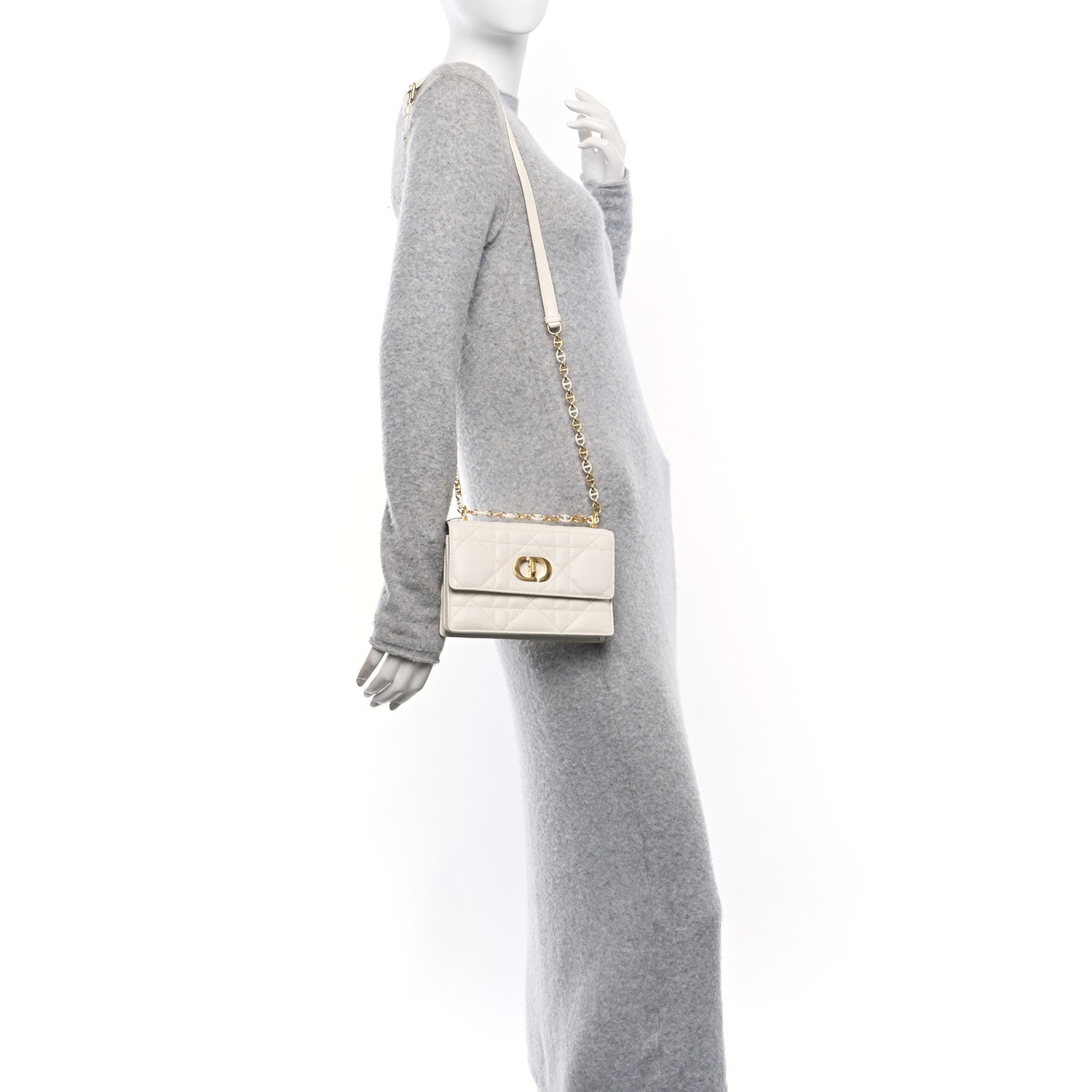 Christian Dior Lambskin Macrocannage Mini Miss Caro Bag Latte 2 of 11