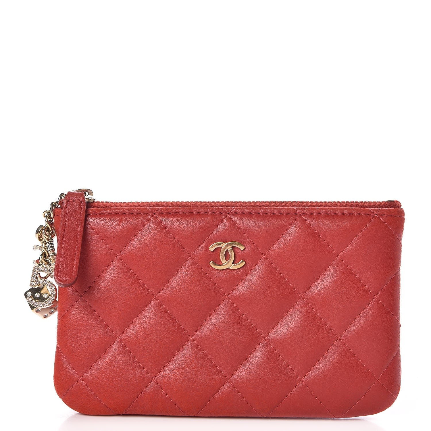 Chanel Lambskin Quilted Small Casino Cosmetic Case Red 1 of 10