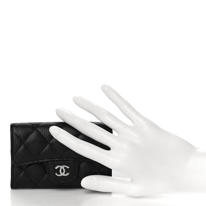 Chanel Caviar Quilted Flap Card Holder Wallet Black 2 of 12