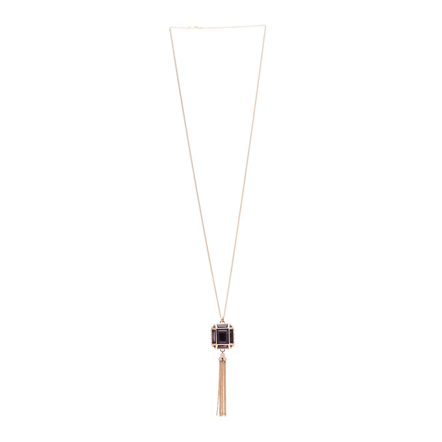 18K Pink Gold Amethyst Emprise Pendant Necklace