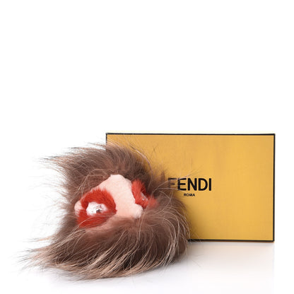Fendi Rabbit Mink Fox Fur Furry Yang Monster Bag Bug Charm Red Pink 6 of 6
