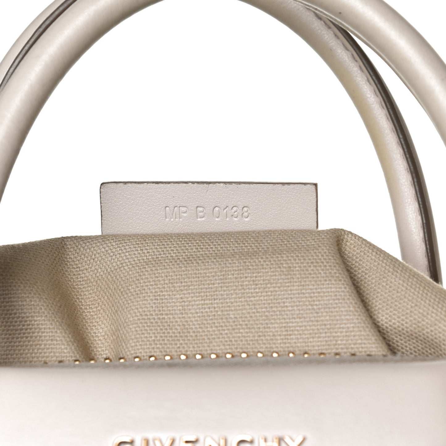 Calfskin Small Studded Antigona Ecru
