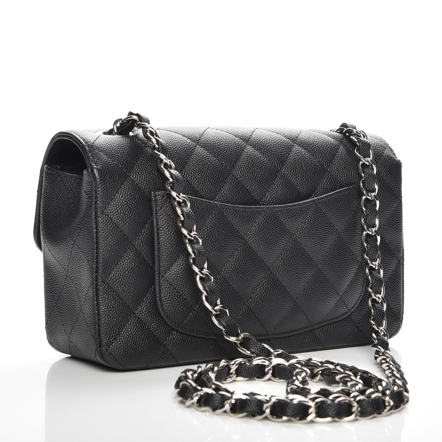 Caviar Quilted Mini Rectangular Flap Black