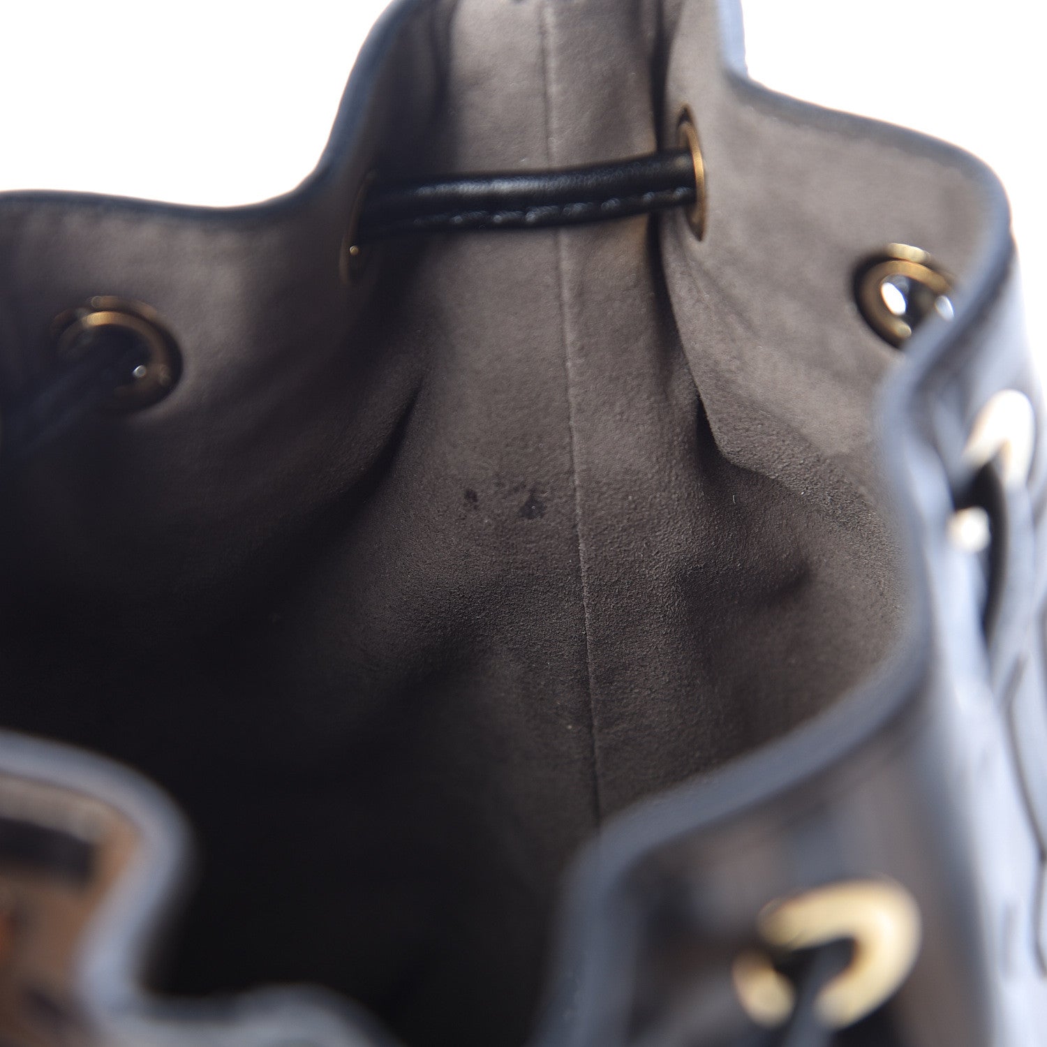 Fendi Vitello Liberty F is Fendi Bi-Color FF 1974 Embossed Mini Mon Tresor Bucket Bag Maya Black 8 of 13