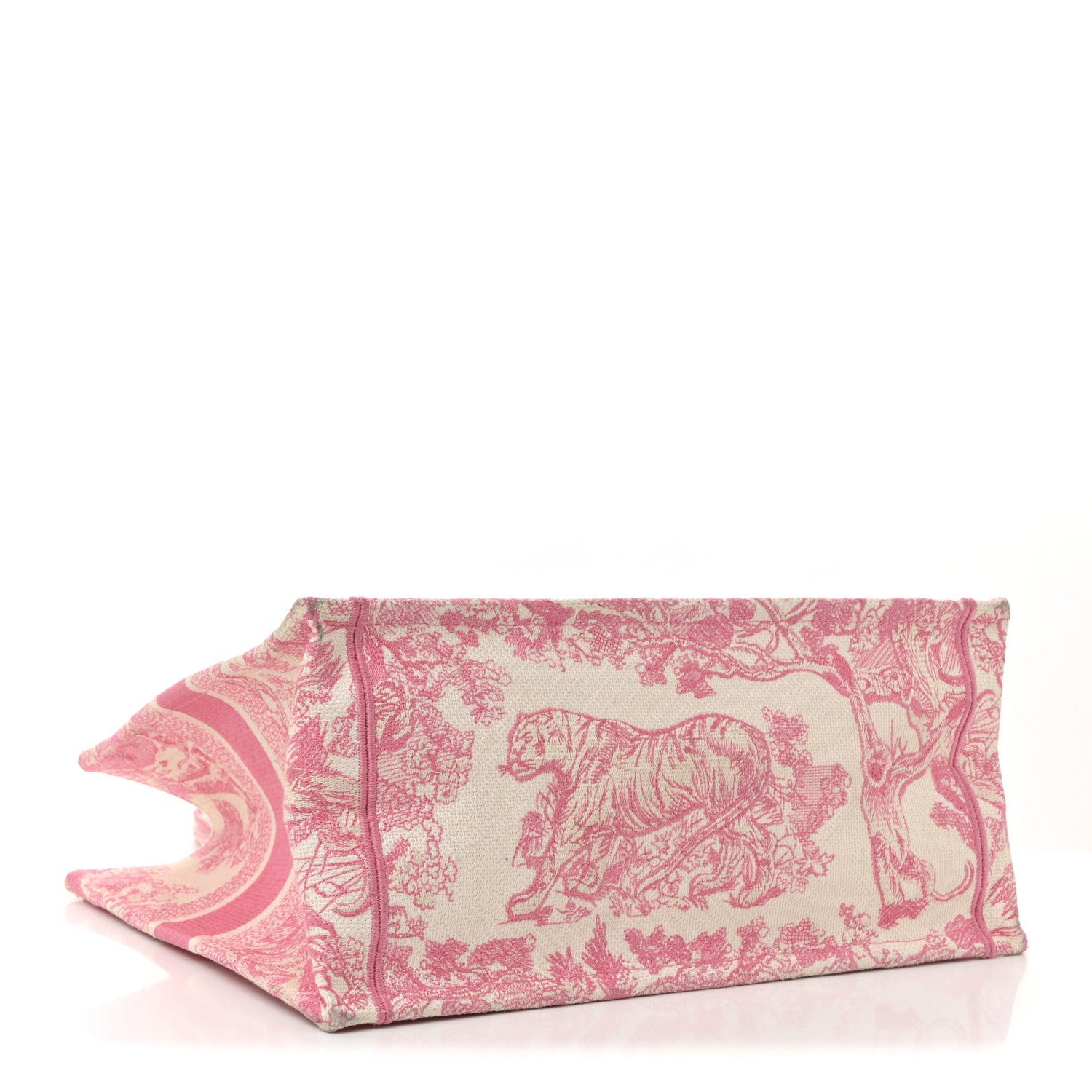 Christian Dior Canvas Embroidered Medium Dioriviera Toile De Jouy Book Tote Peony Pink 4 of 11