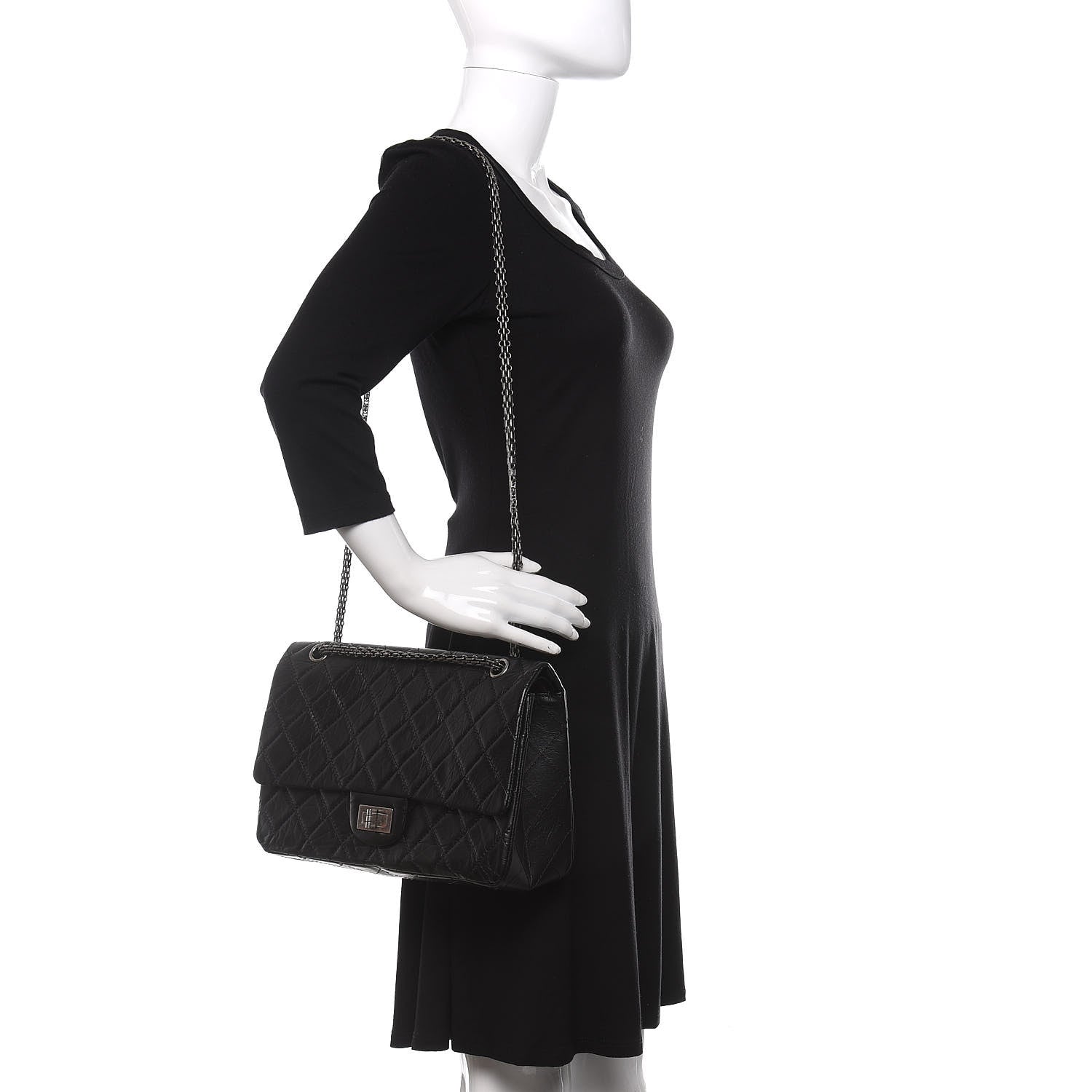 Chanel Aged Calfskin Quilted 2.55 Reissue 227 Flap Black 2 of 14
