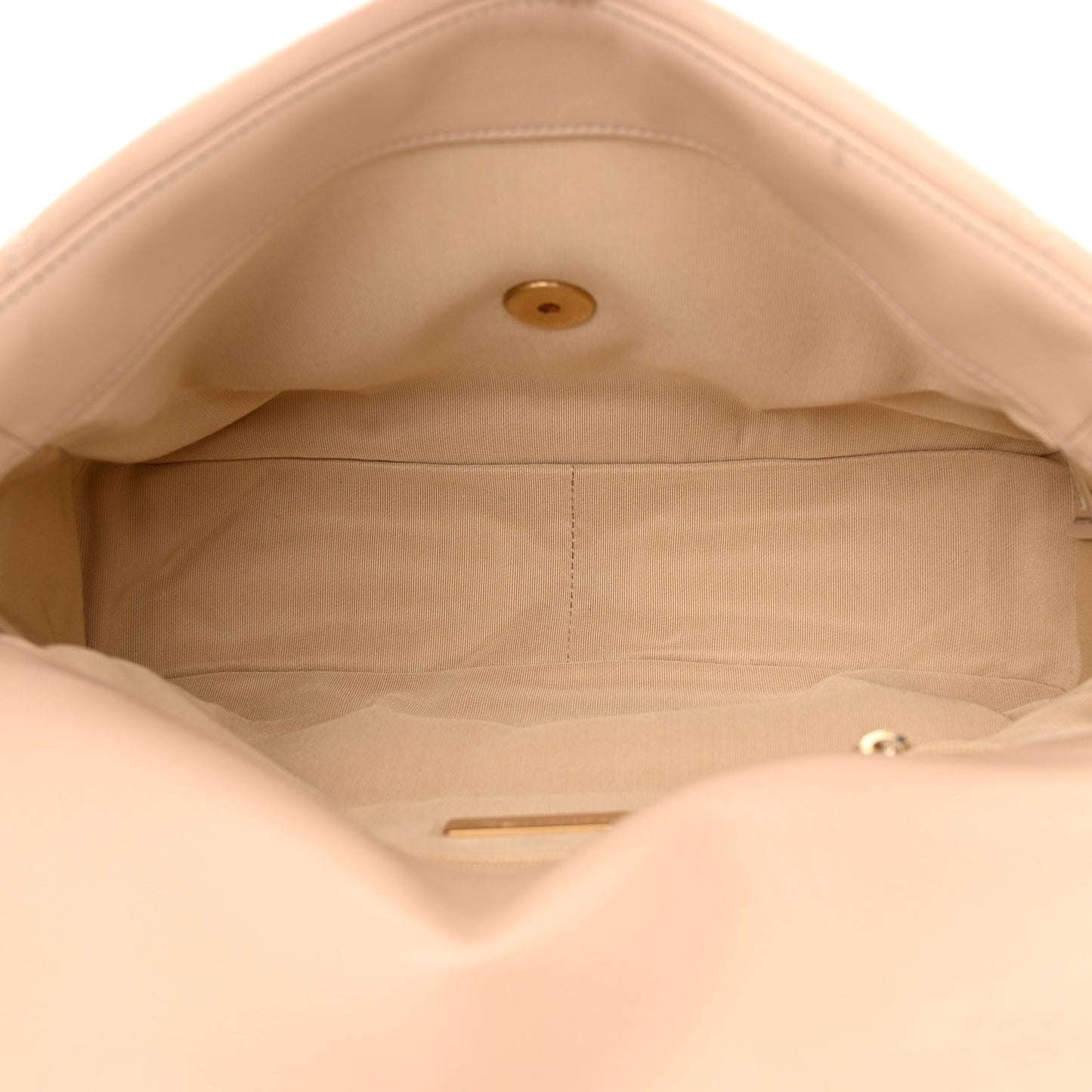 Goatskin Quilted Large Chanel 19 Flap Beige