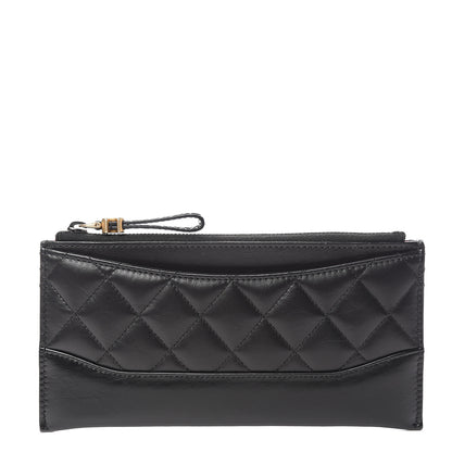 Chanel Aged Calfskin Quilted Gabrielle Zip Pouch Black 1 of 7