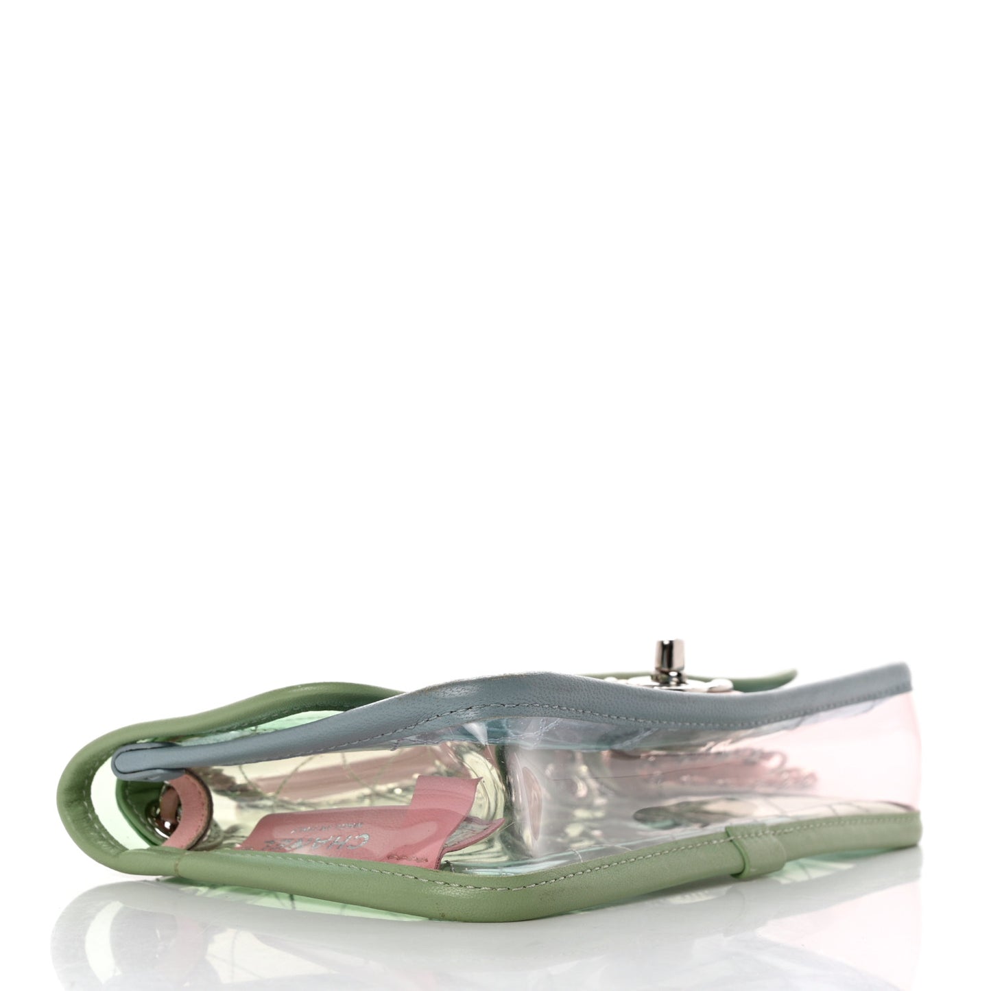 Lambskin PVC Quilted Mini Coco Splash Flap Blue Green