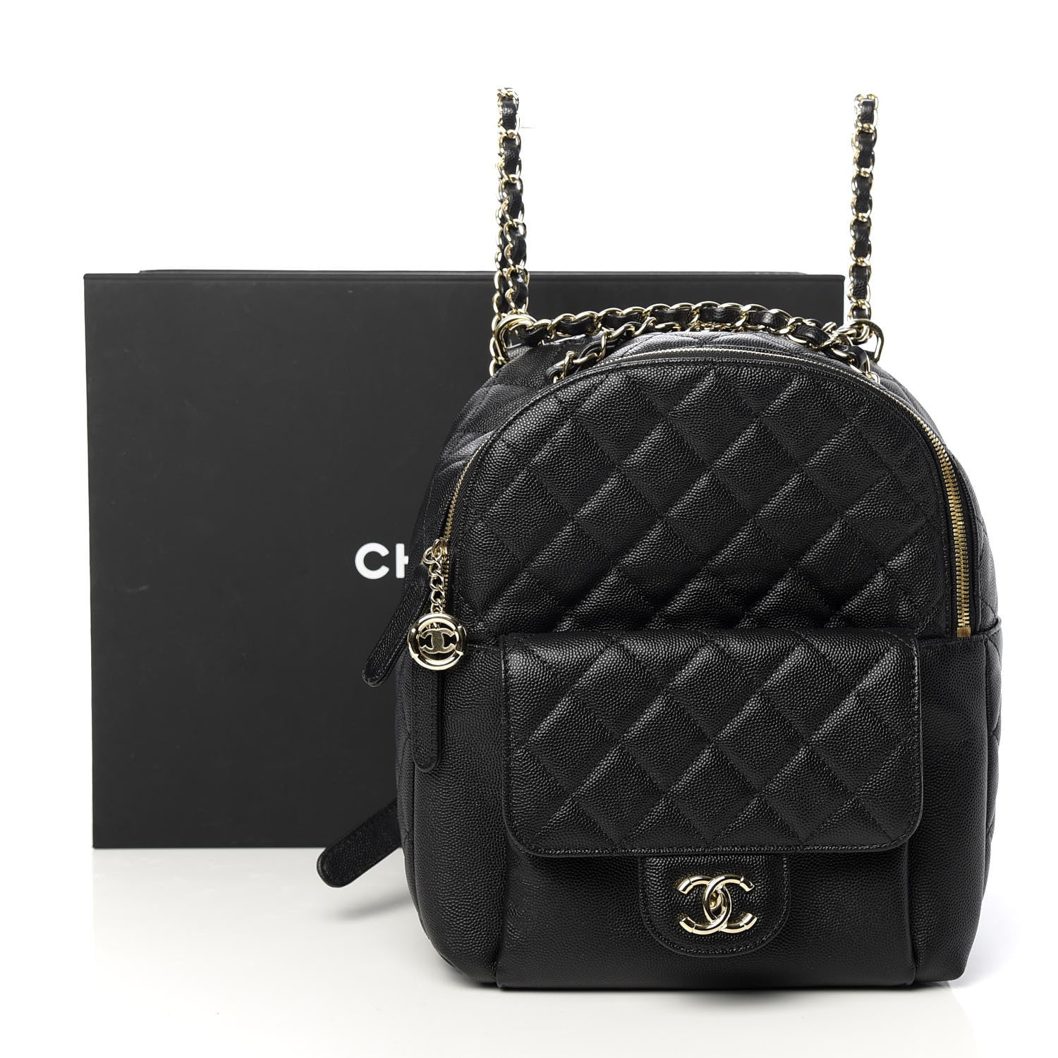 Chanel Caviar Quilted Medium Zip Around Backpack Black 10 of 10