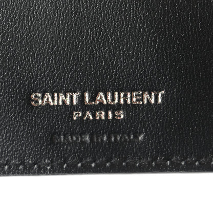 Saint Laurent Matte Calfskin Tiny Cassandre East West Wallet Black 6 of 7