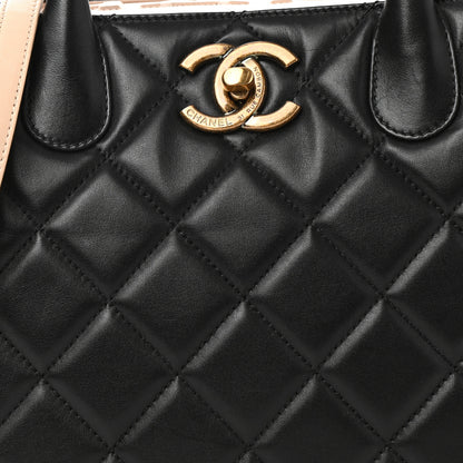 Chanel Lambskin Portobello Tote Black Beige 8 of 10