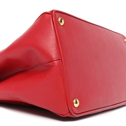 Prada Saffiano Lux Large Galleria Double Zip Tote Fuoco 8 of 9