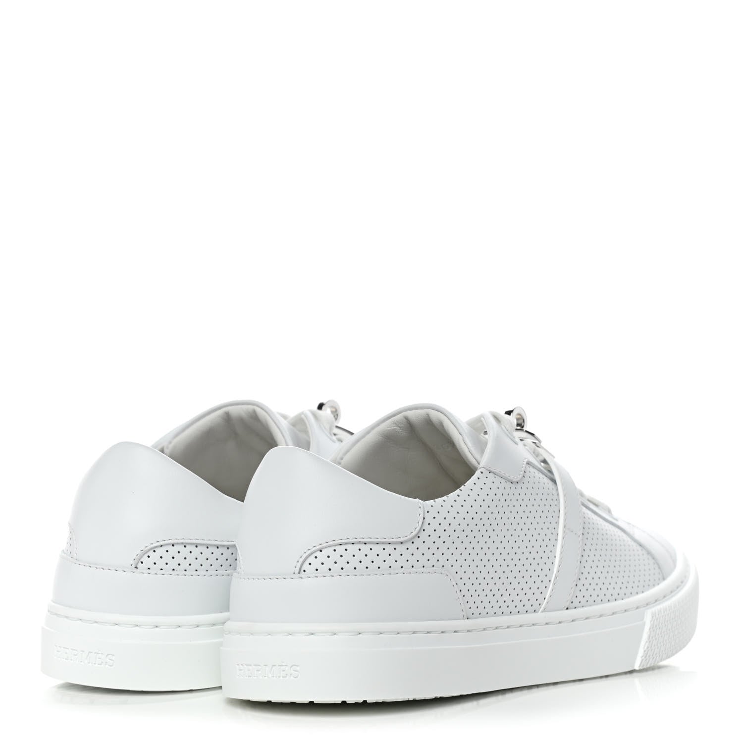 Hermes Calfskin Perforated Day Sneakers 36.5 White 4 of 10