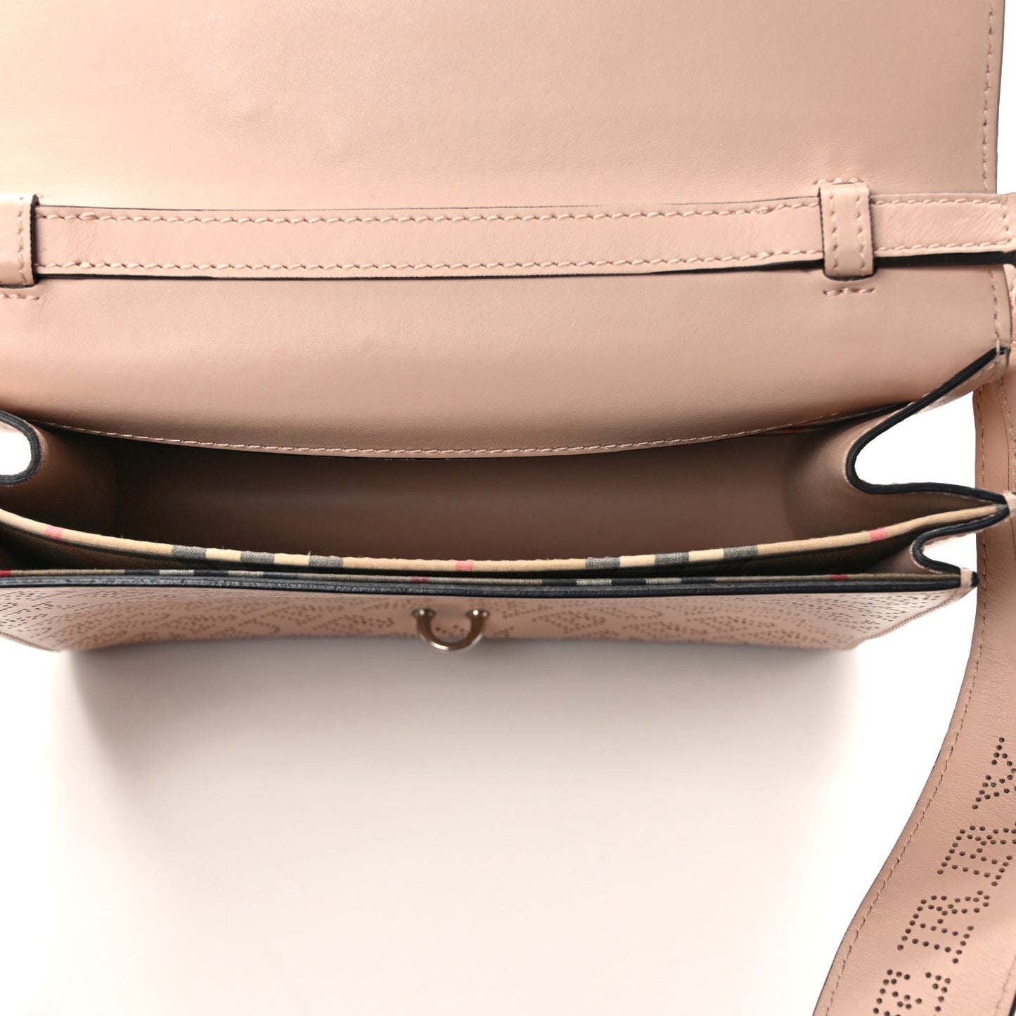 Calfskin Perforated Small Macken Crossbody Bag Pale Fawn Pink