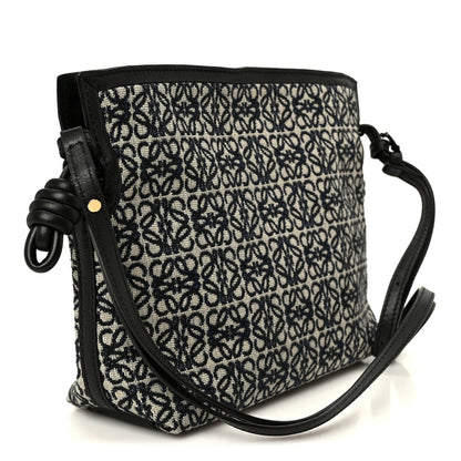 Loewe Jacquard Anagram Calfskin Mini Flamenco Knot Clutch Navy Black 3 of 11