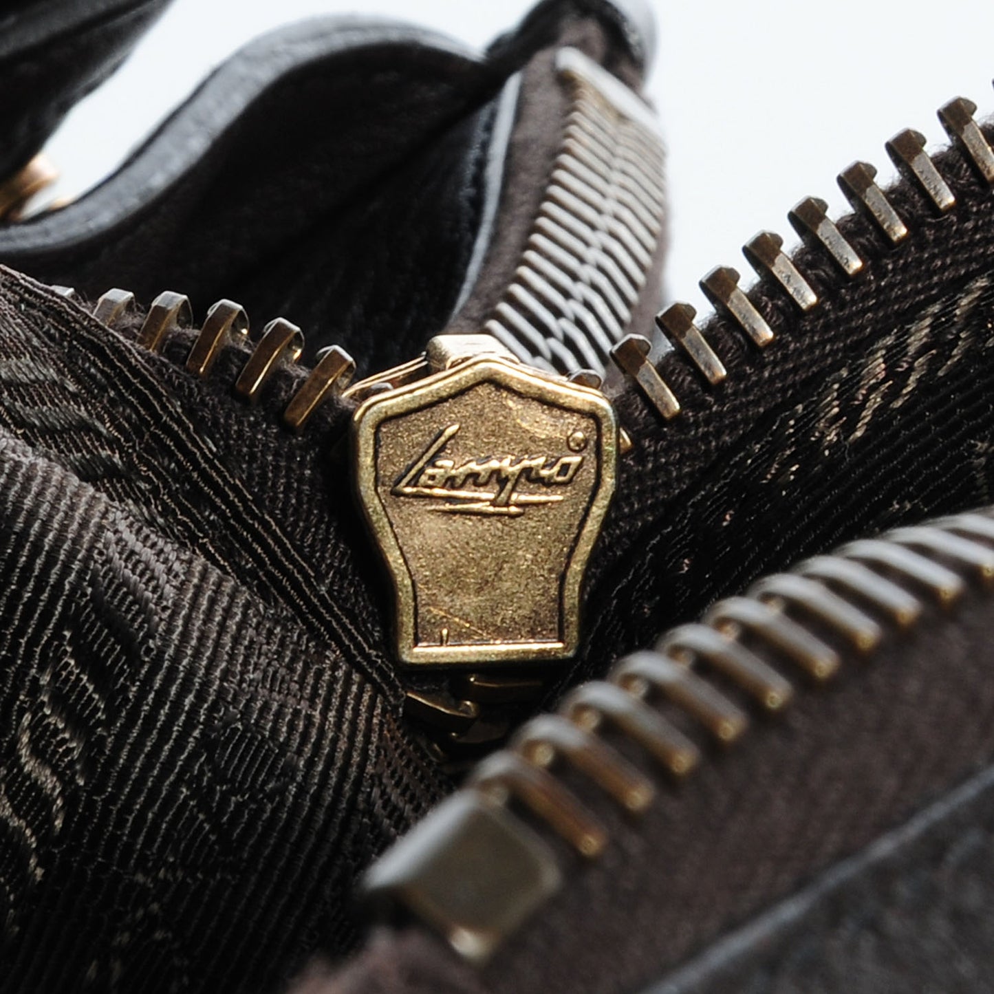 Tessuto Nylon Double Zip Logo Tote Nero Black