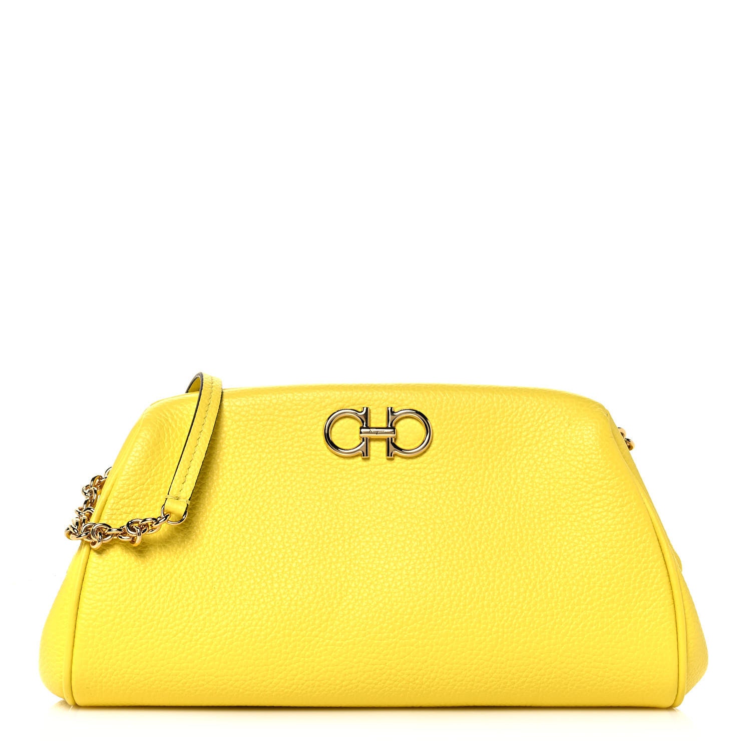 Salvatore Ferragamo Calfskin Small Gancini Crossbody Canary Yellow 1 of 12