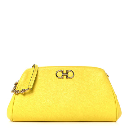 Salvatore Ferragamo Calfskin Small Gancini Crossbody Canary Yellow 1 of 12