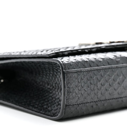 Saint Laurent Snakeskin Medium Classic Monogram Kate Tassel Satchel Black 9 of 15