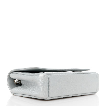 Chanel Metallic Caviar Quilted Small CC Filigree Flap Silver 4 of 11