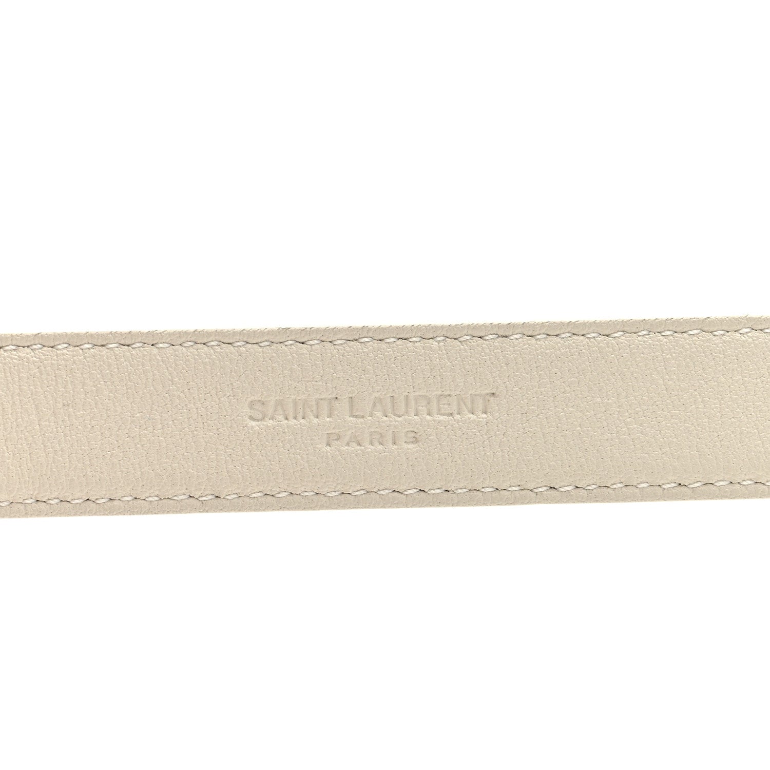 Saint Laurent Calfskin Crocodile Embossed Maillon 20mm Cintura Belt 80 32 Crema Soft 3 of 4