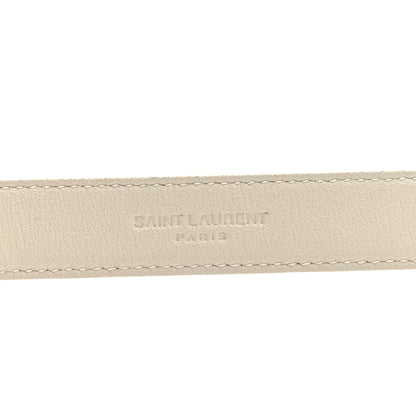 Saint Laurent Calfskin Crocodile Embossed Maillon 20mm Cintura Belt 80 32 Crema Soft 3 of 4