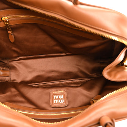 Miu Miu Soft Calf Softy Large Beau Top Handle Bag Cognac 5 of 9