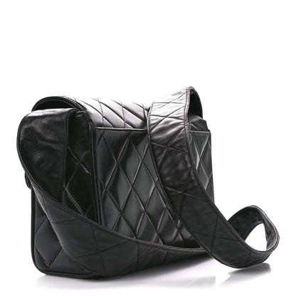 Chanel Lambskin Quilted CC Single Flap Shoulder Bag Black 3 of 14