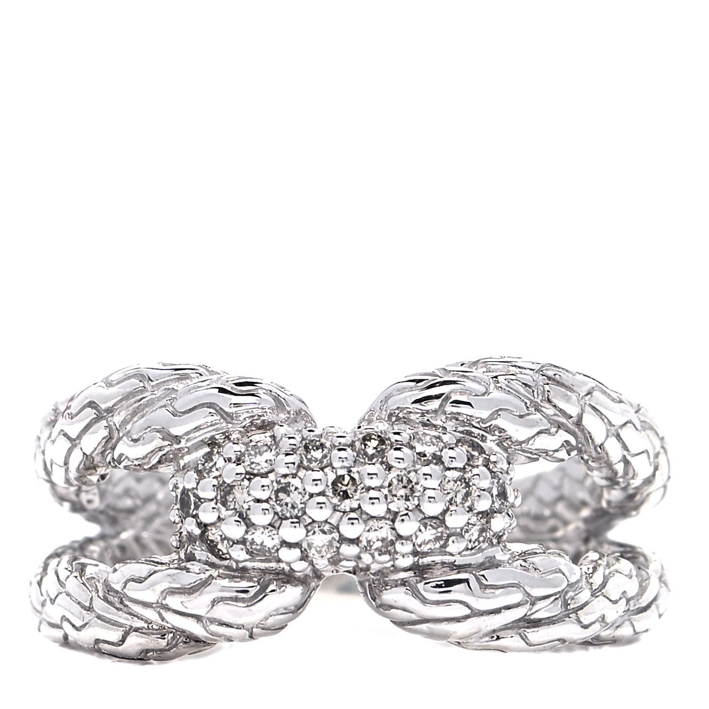 Sterling Silver Diamond Classic Chain Ring 54 7