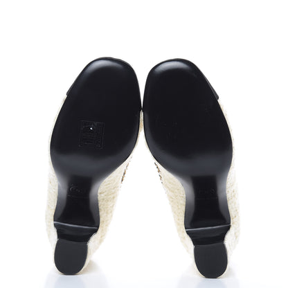 Chanel Tweed Grosgrain Chain Cap Toe Pumps 36 Ivory Black 5 of 9