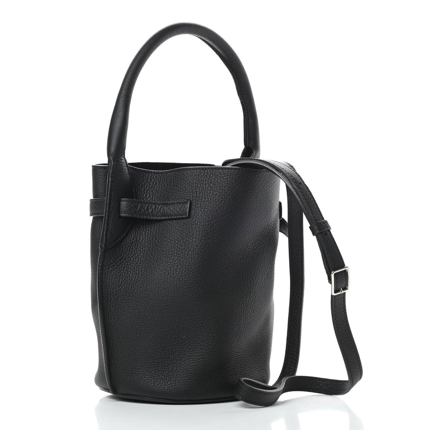 Supple Grained Calfskin Nano Big Bag Bucket Black