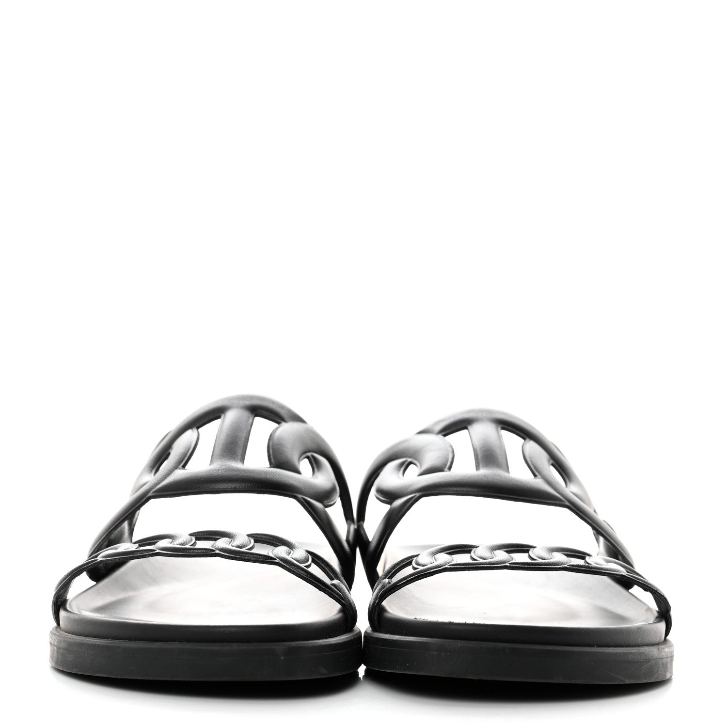 Hermes Nappa Extra Sandals 38.5 Black 2 of 9