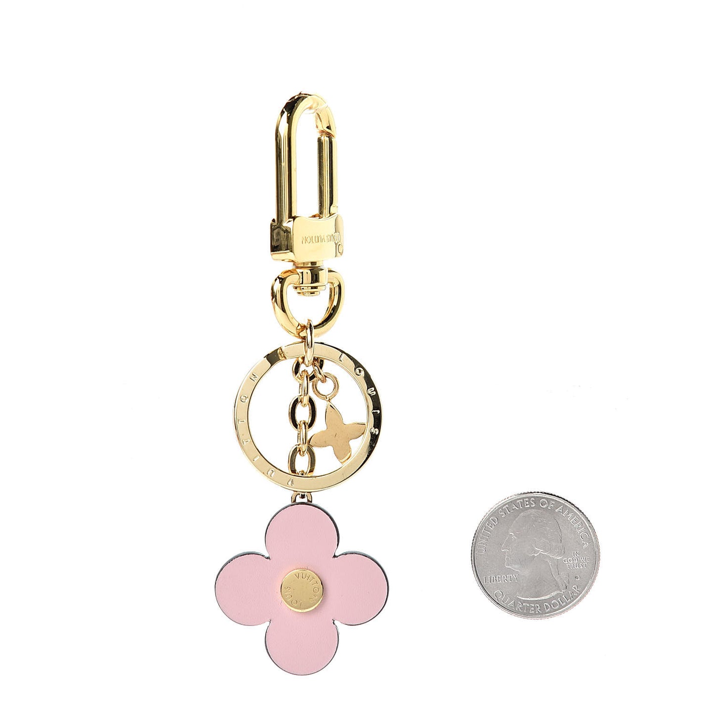 Monogram Blooming Flowers BB Bag Charm Key Holder Pink