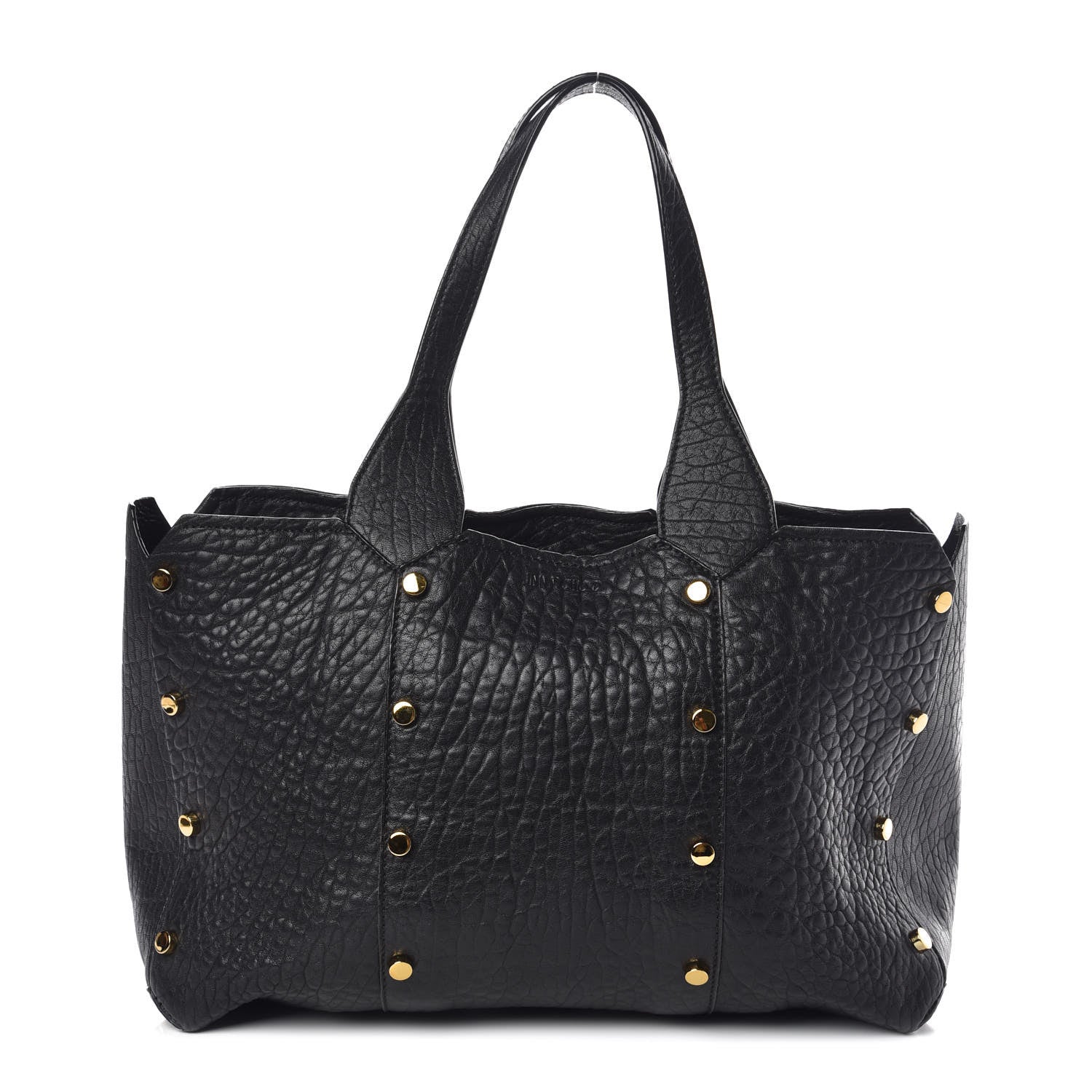 Jimmy Choo Grained Calfskin Studded Lockett Shopper Tote Black 1 of 8