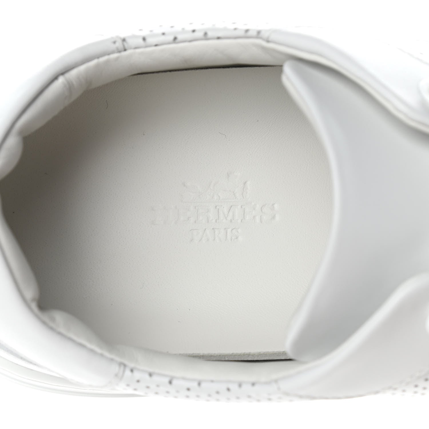 Hermes Calfskin Perforated Day Sneakers 36.5 White 8 of 10