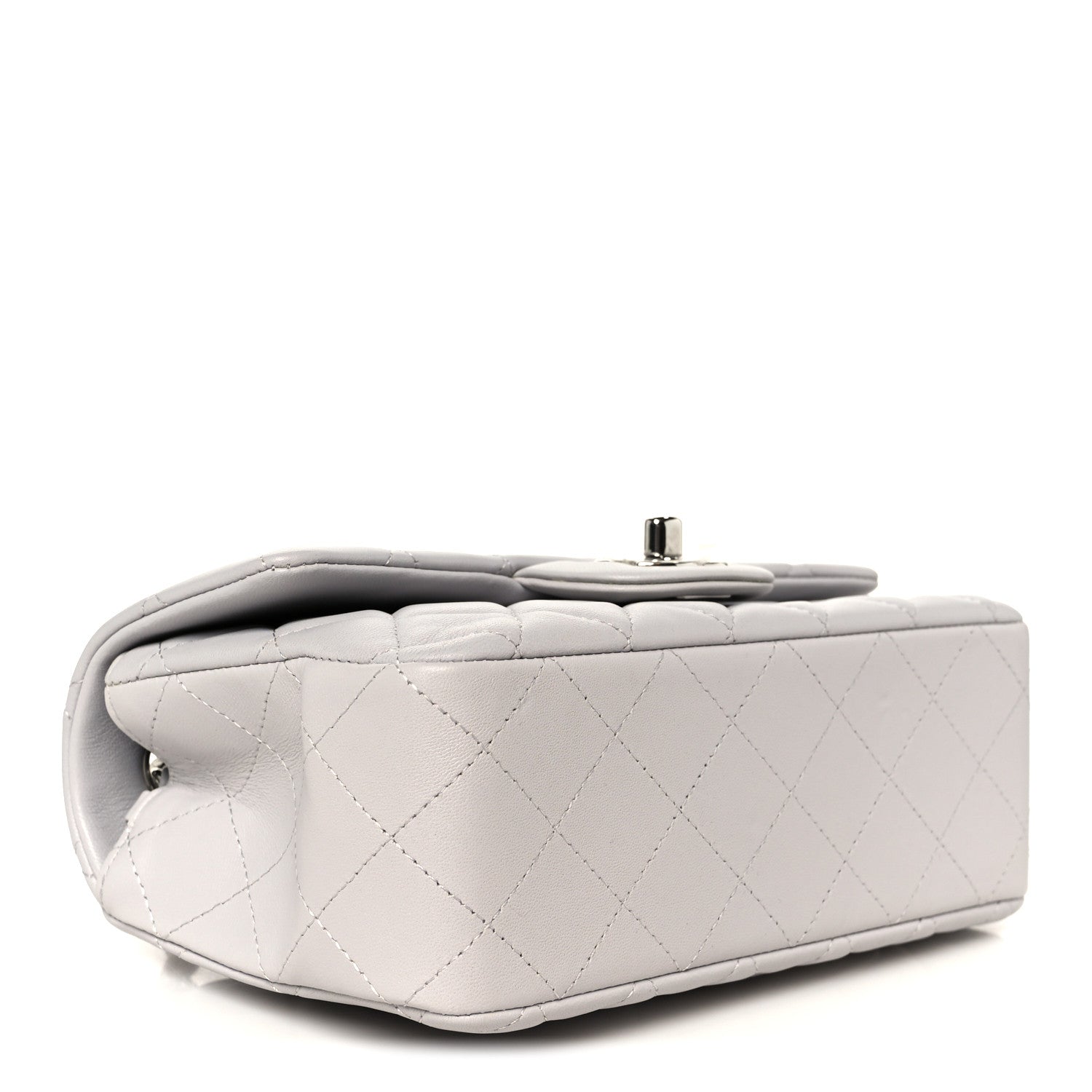 Chanel Lambskin Quilted Mini Rectangular Flap Grey 4 of 11