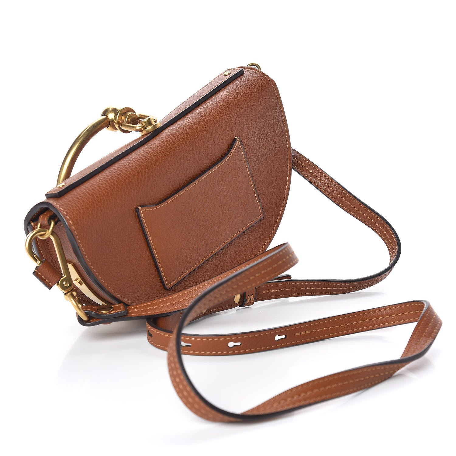 Chloe Calfskin Small Nile Bracelet Minaudiere Bag Caramel 3 of 12